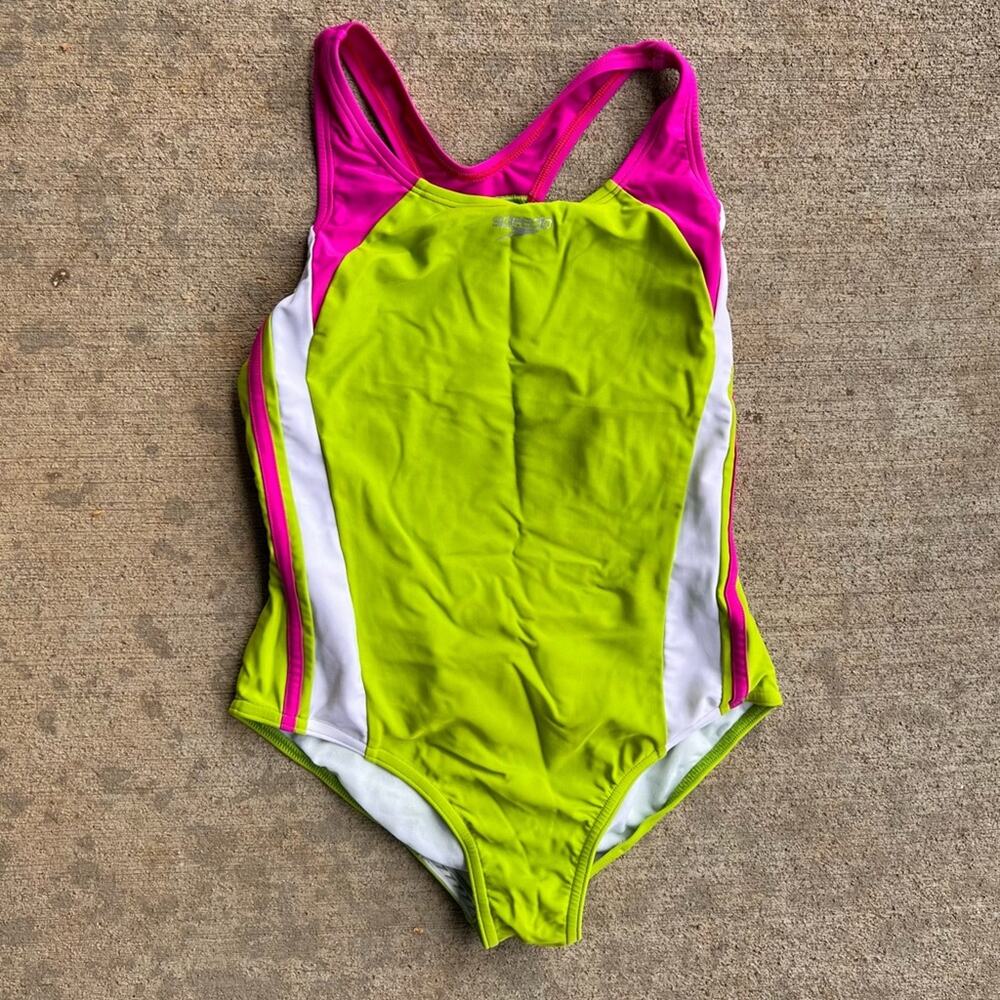 SPEEDO Girls Infinity Splice Xtra Life one piece swimsuit size 14